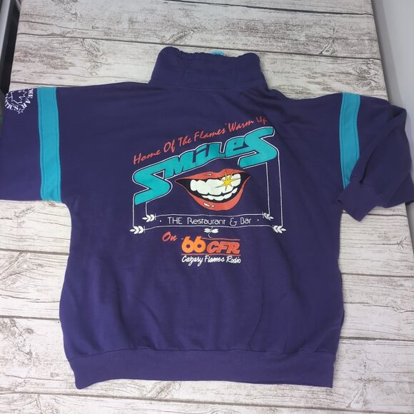 Vintage Converse Purple and Teal 90's Made in Canada Sweater Size Large - Picture 7 of 8